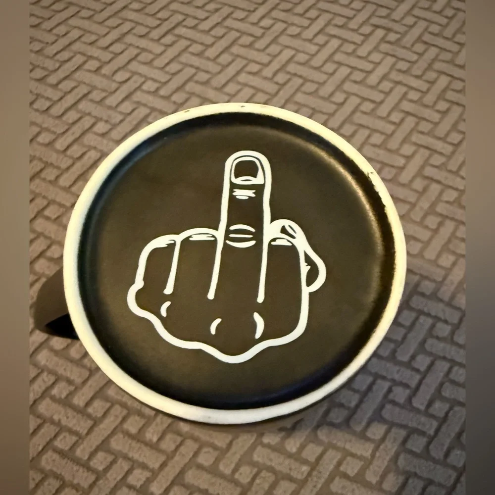 Black Ceramic Mug with Motivational Text and graphic on bottom - Picture 4 of 5